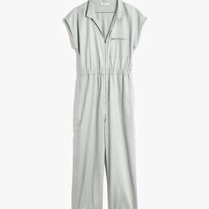 Madewell Petite Short-Sleeve Zip-Pocket Coverall Jumpsuit